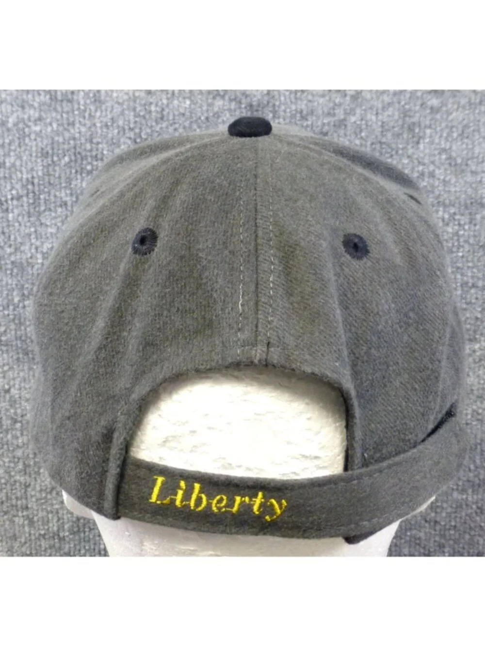 Statue Of Liberty Gray & Black Hat With Embroidered Globe Design Adjustable Stra